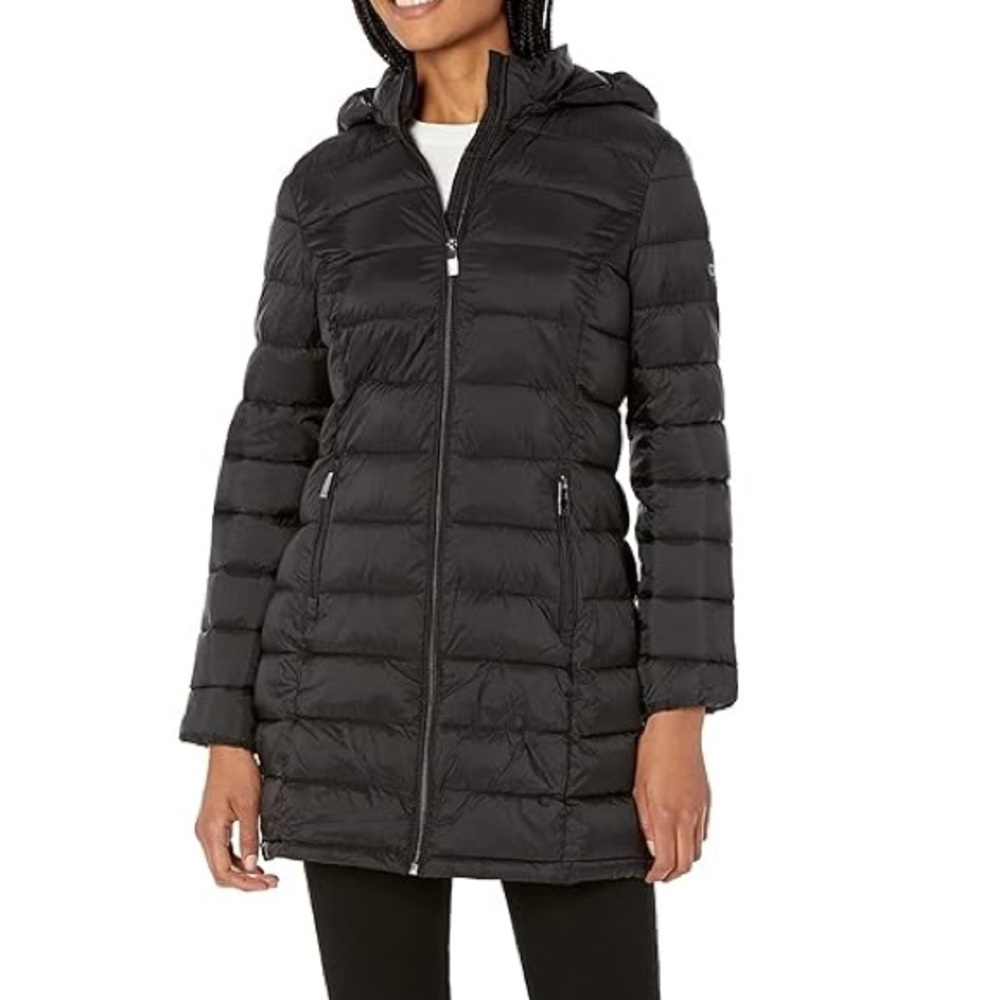 EUC Calvin Klein Women's Long Packable Puffer Lightweight Jacket